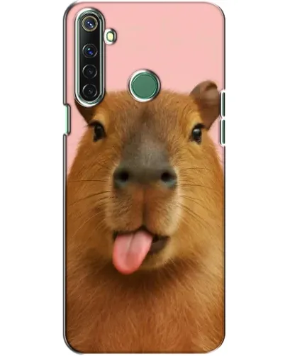Чехол для Realme 6i с картинкой «Капибара с языком»