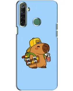 Чехол для Realme 6i с картинкой «Капибара на скейте»