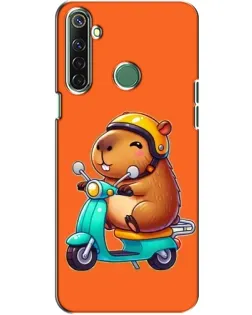 Чехол для Realme 6i с картинкой «Капибара на скутере»