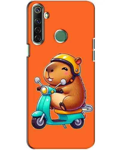Чехол для Realme 6i с картинкой «Капибара на скутере»
