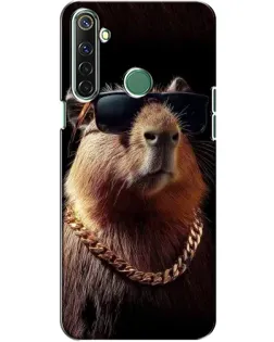 Чехол для Realme 6i с картинкой «Капибара золотая цепь»