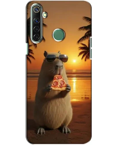 Чехол для Realme 6i с картинкой «Капибара с пиццей»