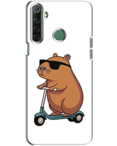 Чехол для Realme 6i с картинкой «Капибара на самокате»