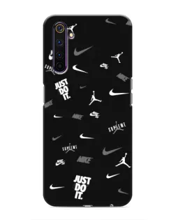 Чехол для Realme 6 Pro с картинкой «Nike Black Pattern»