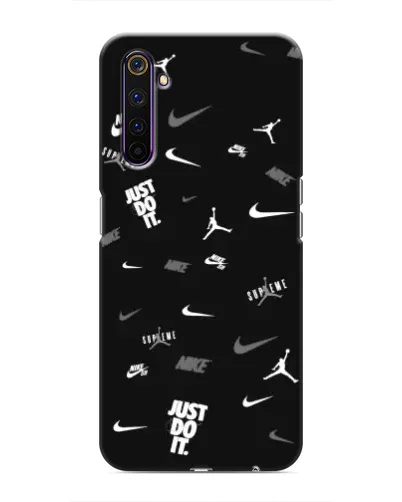 Чехол для Realme 6 Pro с картинкой «Nike Black Pattern»