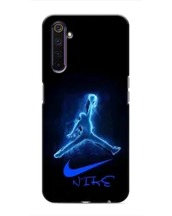 Чехол для Realme 6 Pro с картинкой «Jordan Neon Blue»