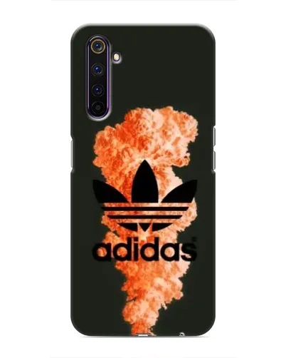 Чехол для Realme 6 Pro с картинкой «Оранжевый дым Adidas»
