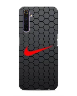Чехол для Realme 6 Pro с картинкой «Nike — карбоновая сетка»