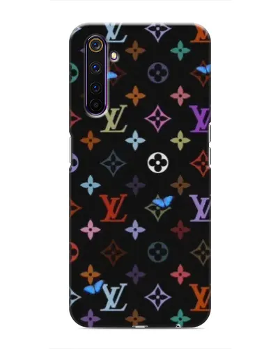 Чехол для Realme 6 Pro с картинкой «Цветная монограмма LV»