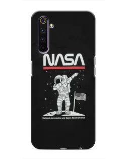Чехол для Realme 6 Pro с картинкой «NASA — шагаем по Луне»