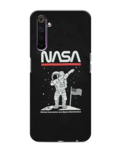 Чехол для Realme 6 Pro с картинкой «NASA — шагаем по Луне»
