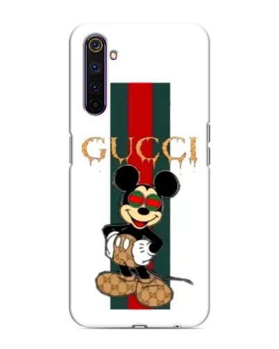 Чехол для Realme 6 Pro с картинкой «Микки Маус Gucci — полосы»