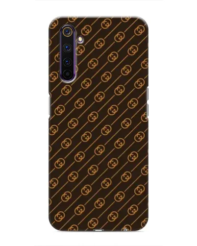 Чехол для Realme 6 Pro с картинкой «Gucci — золотые диагонали»
