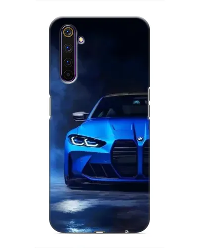Чехол для Realme 6 Pro с картинкой «Голубая BMW M4»