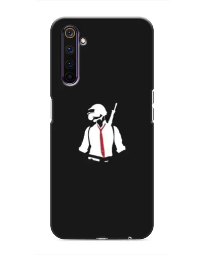 Чехол для Realme 6 Pro с картинкой «PUBG — силуэт воина»