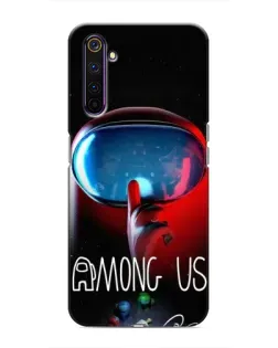 Чехол для Realme 6 Pro с картинкой «Красный импостер — макро»