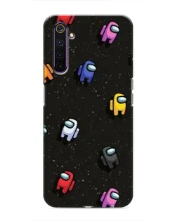 Чехол для Realme 6 Pro с картинкой «Космический паттерн Among Us»