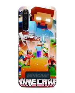 Чехол для Realme 6 Pro с картинкой «Minecraft герои игры»