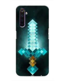 Чехол для Realme 6 Pro с картинкой «Алмазный меч неон»