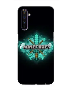 Чехол для Realme 6 Pro с картинкой «Minecraft Diamond лого»