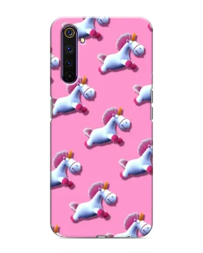 Чехол для Realme 6 Pro с картинкой «Единороги на розовом»