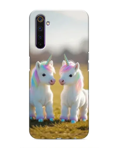 Чехол для Realme 6 Pro с картинкой «Пара единорогов»