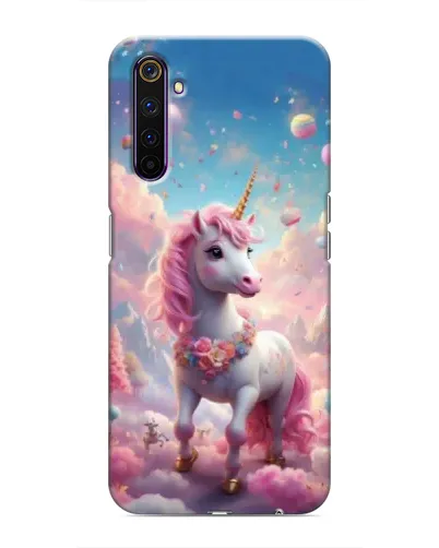 Чехол для Realme 6 Pro с картинкой «Единорог среди облаков»