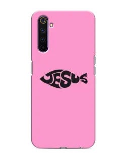 Чехол для Realme 6 Pro с картинкой «Розовый символ  Jesus»