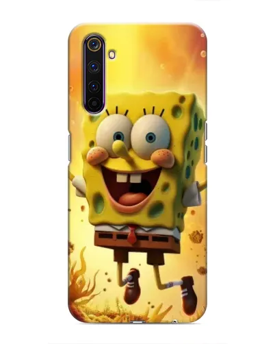 Чехол для Realme 6 Pro с картинкой «Губка Боб прыгает»