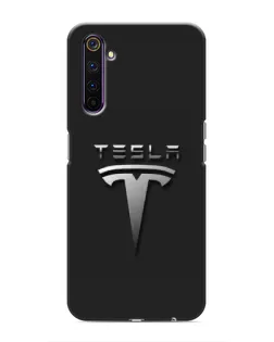 Чехол для Realme 6 Pro с картинкой «Стальной логотип Tesla»
