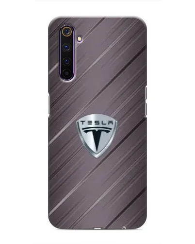 Чехол для Realme 6 Pro с картинкой «Металлическая текстура Tesla»