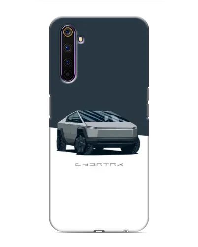 Чехол для Realme 6 Pro с картинкой «Серебристый Cybertruck Tesla»