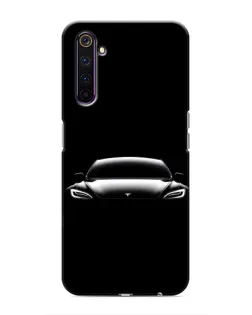 Чехол для Realme 6 Pro с картинкой «Фары Tesla Night»