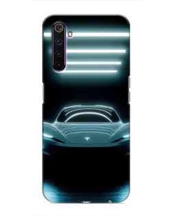 Чехол для Realme 6 Pro с картинкой «Tesla в неоне»