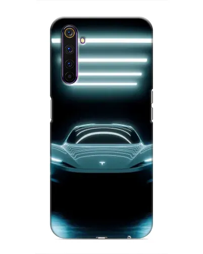 Чехол для Realme 6 Pro с картинкой «Tesla в неоне»