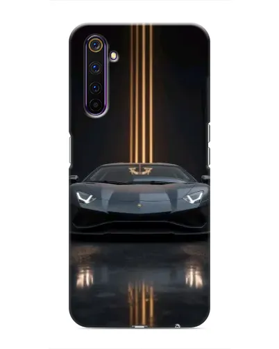 Чохол для Realme 6 Pro з картинкою «Lamborghini золоті лінії»
