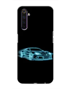 Чохол для Realme 6 Pro з картинкою «Неоновий контур Lamborghini»