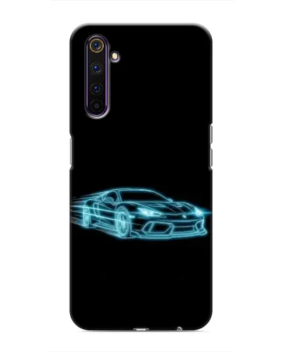 Чохол для Realme 6 Pro з картинкою «Неоновий контур Lamborghini»