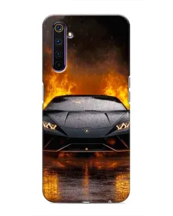 Чохол для Realme 6 Pro з картинкою «Lamborghini у вогні»