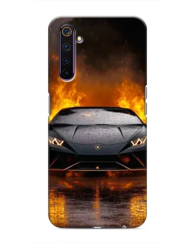 Чохол для Realme 6 Pro з картинкою «Lamborghini у вогні»