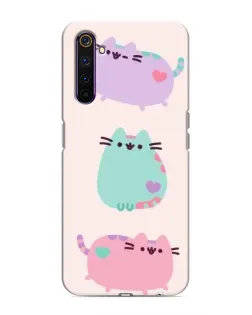 Чехол для Realme 6 Pro с картинкой «Pusheen трио»