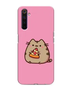 Чехол для Realme 6 Pro с картинкой «Пушин с пиццей»