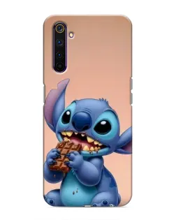 Чехол для Realme 6 Pro с картинкой «Стич ест шоколад»