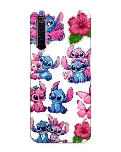 Чехол для Realme 6 Pro с картинкой «Стикеры Stitch и Angel»