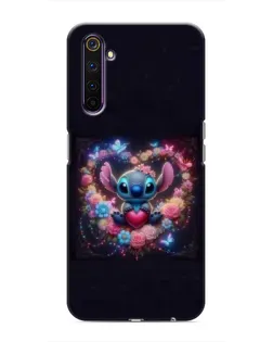 Чехол для Realme 6 Pro с картинкой «Stitch в цветах»