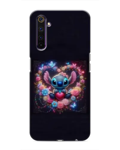 Чехол для Realme 6 Pro с картинкой «Stitch в цветах»