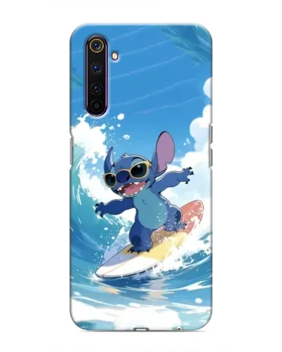 Чехол для Realme 6 Pro с картинкой «Стич на волне»
