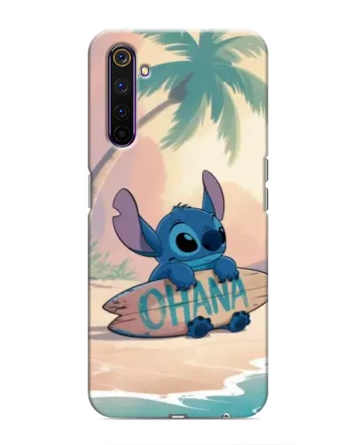 Чехол для Realme 6 Pro с картинкой «Стич на серфе»