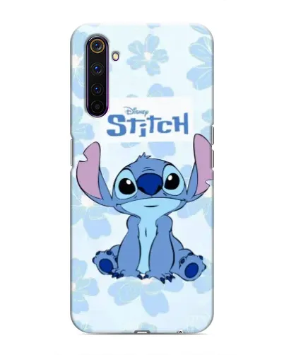 Чехол для Realme 6 Pro с картинкой «Stitch среди цветов»