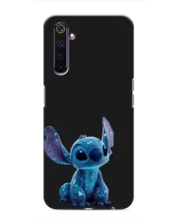 Чехол для Realme 6 Pro с картинкой «Стич на черном»